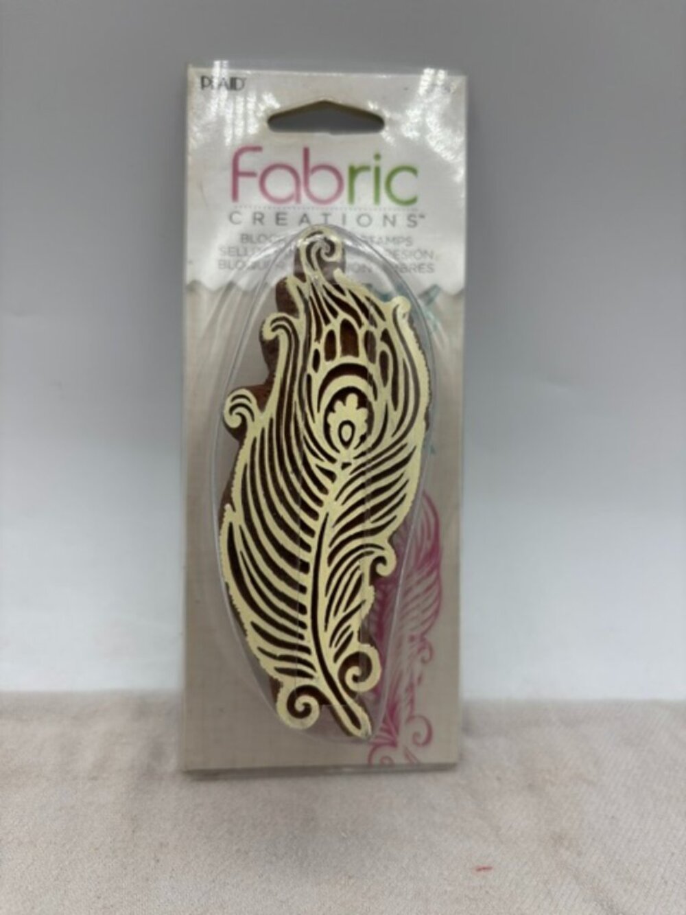 Plaid Fabric Creations Block Border Feather Printing Stamp